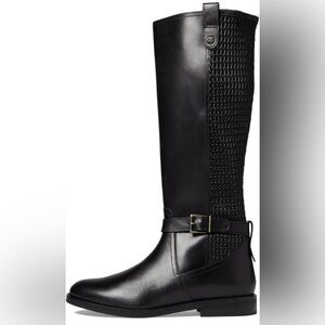 Cole Haan 9.5 Cape Stretch Tall Boot Black Leather Riding Boot Dress Fall Classy